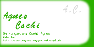 agnes csehi business card